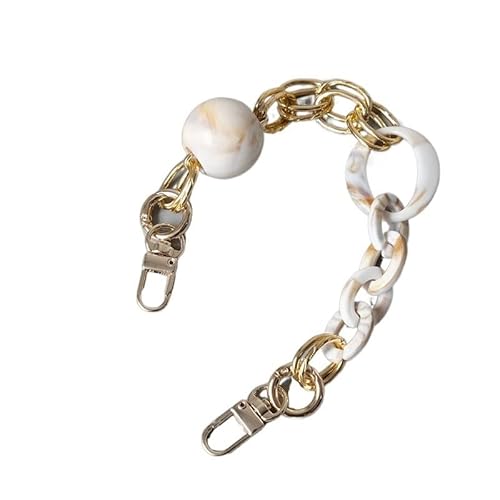 ZAJYZZF Handtaschenkette, 31 cm, Damen-Taschenzubehör, Weiß, Grün, Süßigkeiten, Acrylharz-Teile, niedliches handgefertigtes Armband, Damen-Ersatz-Taschengriff, Reif-Taschenkette (Farbe: Rosa)(Begie) von ZAJYZZF