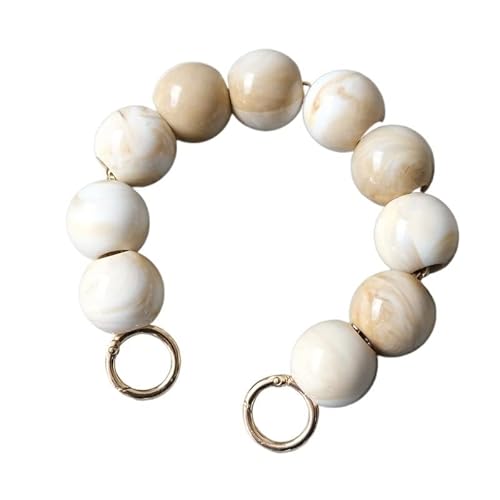 ZAJYZZF Handtaschenkette 32,5 cm Damentaschenzubehör Weiß Grün Rot Acrylharzteile Luxushandwerk Perlenarmband Damen Ersatztaschengriff Reif Taschenkette (Farbe: Rosa)(Begie) von ZAJYZZF