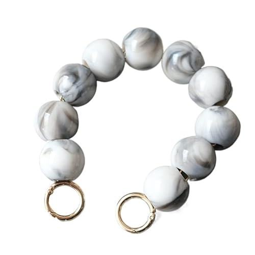 ZAJYZZF Handtaschenkette 32,5 cm Damentaschenzubehör Weiß Grün Rot Acrylharzteile Luxushandwerk Perlenarmband Damen Ersatztaschengriff Reif Taschenkette (Farbe: Rosa)(White) von ZAJYZZF