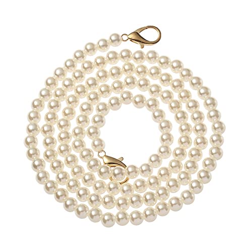 ZAJYZZF Handtaschenkette 8/10 mm Perlenband for Taschen Handtaschengriffe DIY Geldbörse Ersatz Lange Perlenkette for Umhängetaschenriemen Perlengürtel Taschenkette(100cm8mm) von ZAJYZZF