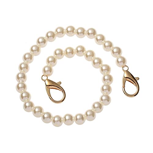 ZAJYZZF Handtaschenkette 8/10 mm Perlenband for Taschen Handtaschengriffe DIY Geldbörse Ersatz Lange Perlenkette for Umhängetaschenriemen Perlengürtel Taschenkette(30cm8mm) von ZAJYZZF