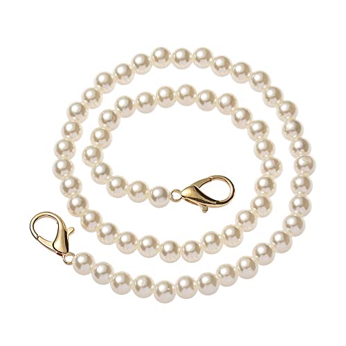 ZAJYZZF Handtaschenkette 8/10 mm Perlenband for Taschen Handtaschengriffe DIY Geldbörse Ersatz Lange Perlenkette for Umhängetaschenriemen Perlengürtel Taschenkette(50cm8mm) von ZAJYZZF