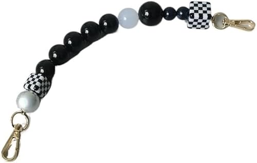 ZAJYZZF Handtaschenkette Damentaschenzubehör Schwarz Weiß Blau Acrylharzperlen Teile Handgefertigtes Armband Damen Ersatztaschengriffkette Taschenkette (Farbe: 30 cm)(30cm) von ZAJYZZF