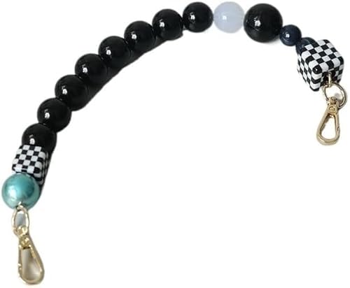 ZAJYZZF Handtaschenkette Damentaschenzubehör Schwarz Weiß Blau Acrylharzperlen Teile Handgefertigtes Armband Damen Ersatztaschengriffkette Taschenkette (Farbe: 30 cm)(36cm01) von ZAJYZZF