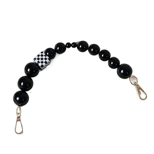 ZAJYZZF Handtaschenkette Damentaschenzubehörkette Schwarzer Kontrast Acrylharzperlen Teile Handgefertigtes Armband Damen Ersatztaschengriffketten Taschenkette (Farbe: Stil 3)(Style 3) von ZAJYZZF