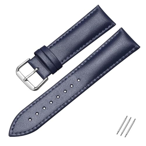 ZAJYZZF Leder-Uhrenarmbänder 12 13 14 15 16 17 18 19 20 21 22 23 24 mm Uhrenarmband for Männer und Frauen Ersatz-Handgelenksgürtel(Blue,13mm) von ZAJYZZF