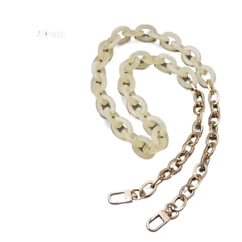 ZAJYZZF Mode Frau Handtasche Zubehör Kette Grün Beige Acryl Metall Kette Luxus Strap Frauen Schulter Kupplung Griff(Begie 90cm) von ZAJYZZF
