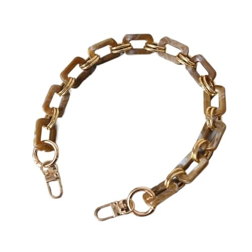 ZAJYZZF Mode Frau Handtasche Zubehör Metallteile Weiße Perle Acrylharz Kette Luxus Strap Frauen Schulter Niedliche Kupplung Ketten(Brown 45cm) von ZAJYZZF