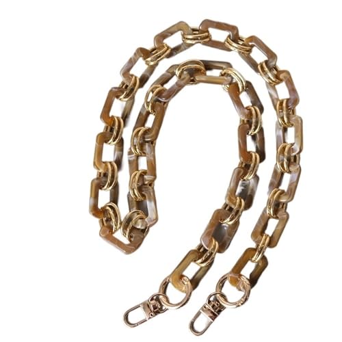 ZAJYZZF Mode Frau Handtasche Zubehör Metallteile Weiße Perle Acrylharz Kette Luxus Strap Frauen Schulter Niedliche Kupplung Ketten(Brown 85cm) von ZAJYZZF