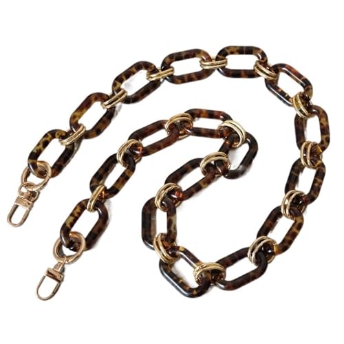 ZAJYZZF Mode Frau Handtasche Zubehör Teile Weiße Perle Acryl Harz Kette Luxus Strap Frauen Schulter Nette Kupplung Ketten(Leopard Print 85cm) von ZAJYZZF