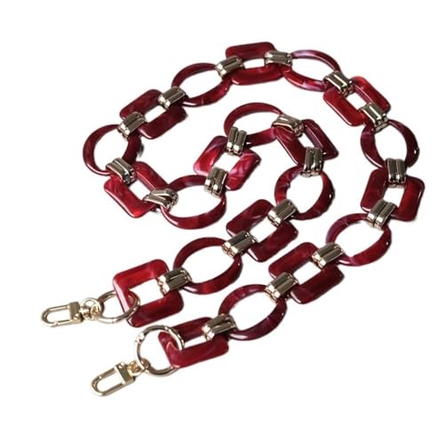 ZAJYZZF Mode Frau Tasche Zubehör Abnehmbare Ersatz Rot Tinte Acryl Metall Kette Luxus Strap Frauen Schulter Kupplung(Dark Red 88cm) von ZAJYZZF