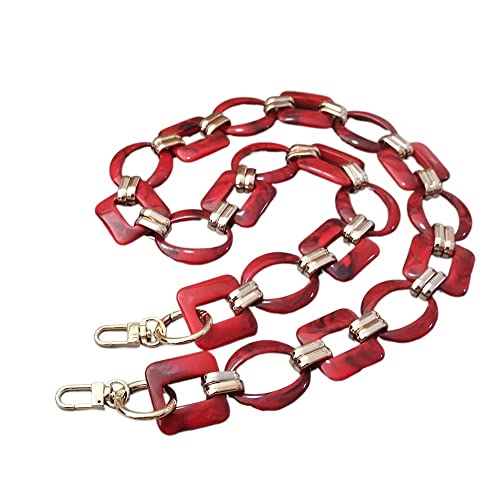 ZAJYZZF Mode Frau Tasche Zubehör Abnehmbare Ersatz Rot Tinte Acryl Metall Kette Luxus Strap Frauen Schulter Kupplung(Red 88cm) von ZAJYZZF