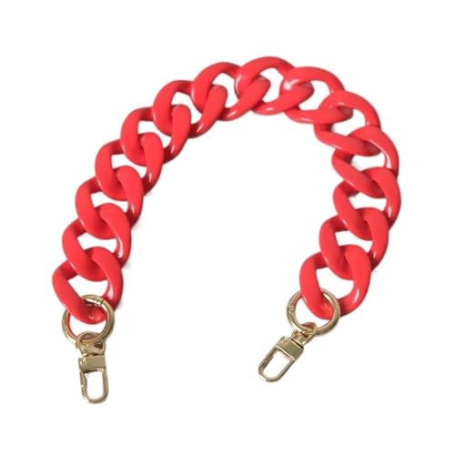 ZAJYZZF Mode Frau Tasche Zubehör Abnehmbare Teile Ersatz Kette Weiß Grün Rot Luxus Strap Frauen Acryl Schulter Ketten(Red 40cm) von ZAJYZZF