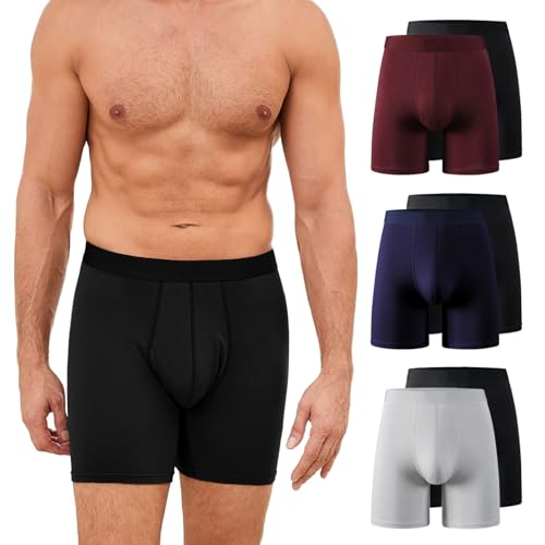 ZAKASA Bambus Boxer Shorts Herren: Unterhosen Männer Unterwäsche Langes Beine Weich Elastischer Komfortbund Sport Outdoor Klassisch 3XL 6er Pack von ZAKASA