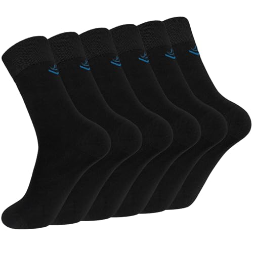 ZAKASA Bambus Socken Herren Business: Anti Schweiß Anzug Socken Männer Bambus Gegen Schweißfüße Weich Atmungsaktive Antibakterielle Geruchshemmend EU 39-42 Freizeit-6 Paare von ZAKASA