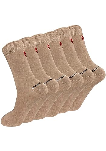 ZAKASA Bambus Socken Herren Business: Anti Schweiß Socken Männer Bambus Gegen Schweißfüße Anzug Socken Weich Atmungsaktive Antibakterielle Geruchshemmend 39-42 Braun-6 Paare von ZAKASA