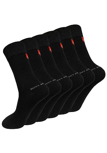 ZAKASA Herren Bambus Business Socken: Gegen Schweißfüße Anzug Socken Männer Anti Schweiß Weich Atmungsaktive Antibakterielle Geruchshemmend 39-42 Schwarz-6 Paare von ZAKASA