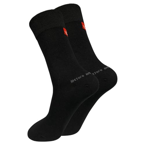 ZAKASA Bambus Socken Herren Business: Anti Schweiß Socken Männer Bambus Gegen Schweißfüße Anzug Socken Weich Atmungsaktive Antibakterielle Geruchshemmend 47-50 Schwarz-1 Paare von ZAKASA