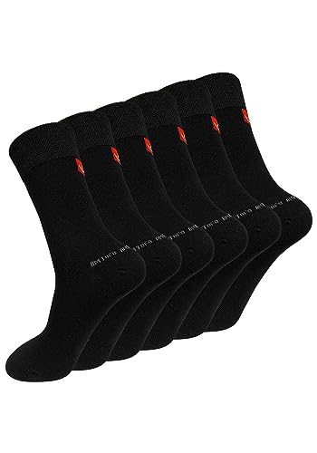 ZAKASA Bambus Socken Herren Business: Anti Schweiß Socken Männer Bambus Gegen Schweißfüße Anzug Socken Weich Atmungsaktive Antibakterielle Geruchshemmend 47-50 Schwarz-6 Paare von ZAKASA