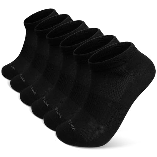 ZAKASA Herren Sneakersocken Sportsocken Bambus: Füßlinge mit Atmungsaktive Mesh Dünne Knöchelsocken Halbsocken Fußgewölbestütze für Fitness Größe 47-50 Schwarz 6 Paare ZAKASA Herren Sneakersocken Sportsocken Bambus: Füßlinge mit Atmungsaktive Mesh Dünne Knöchelsocken Halbsocken Fußgewölbestütze für Fitness Größe 47-50 Schwarz 6 Paare von ZAKASA