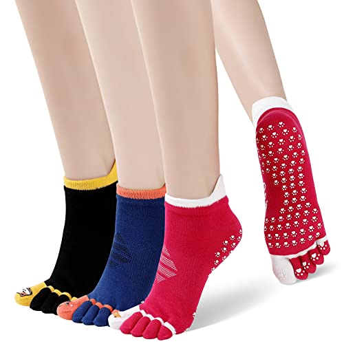 ZAKASA Rutschfeste Damen Yoga Stoppersocken: Lustige Zehensocken für Pilates Tanz Krankenhaus Fitness Sport Bunte Erwachsene Yogasocken mit Grip Gummisohlen EU39-43 Pfoten-3 Paare von ZAKASA