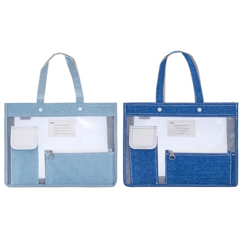 ZAKHSE Bücherbeutel Studententasche für Buchorganisation, 2 Pack Tragbare Reißverschluss Tasche mit Bleistifthülle Tasche, Aufbewahrungstasche für Lernmaterialien Lehrer Arbeitstasche-Blau ZAKHSE Bücherbeutel Studententasche für Buchorganisation, 2 Pack Tragbare Reißverschluss Tasche mit Bleistifthülle Tasche, Aufbewahrungstasche für Lernmaterialien Lehrer Arbeitstasche-Blau von ZAKHSE
