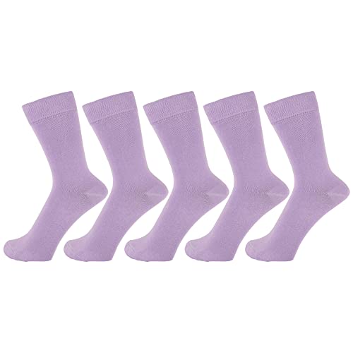 ZAKIRA Elegante Einfarbige Socken aus Feinster Gekämmter Baumwolle - 5 Pack, 36-40 (EU), Lila von ZAKIRA