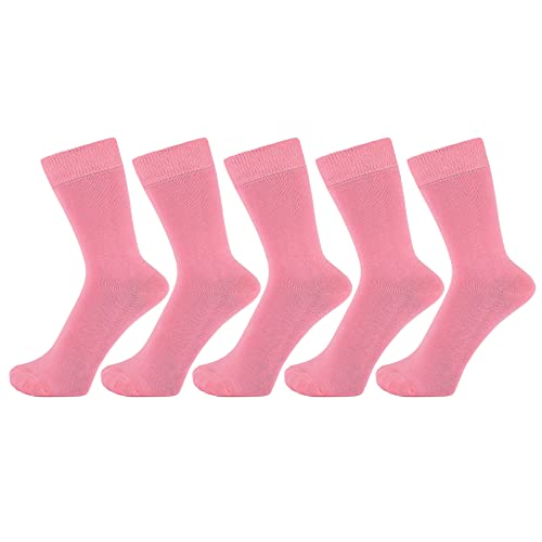 ZAKIRA Elegante Einfarbige Socken aus Feinster Gekämmter Baumwolle - 5 Pack, 36-40 (EU), Rosa von ZAKIRA