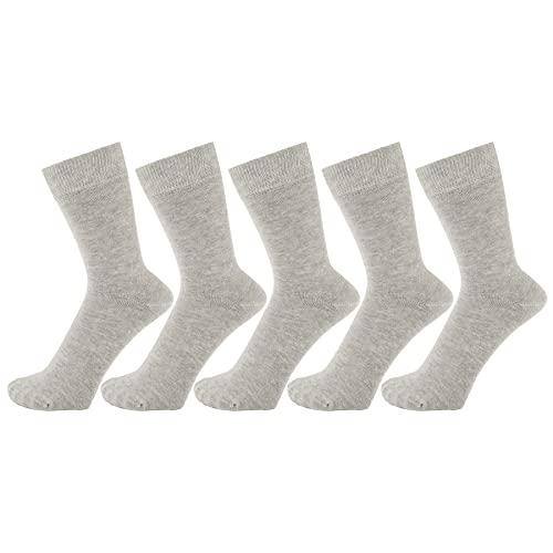 ZAKIRA Elegante Einfarbige Socken aus Feinster Gekämmter Baumwolle - 5 Pack, 40-46 (EU), Hellgrau von ZAKIRA