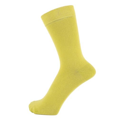 ZAKIRA Elegante Einfarbige Socken aus Feinster Gekämmter Baumwolle für Damen und Herren, 36-40 (EU), Gelbgrün von ZAKIRA