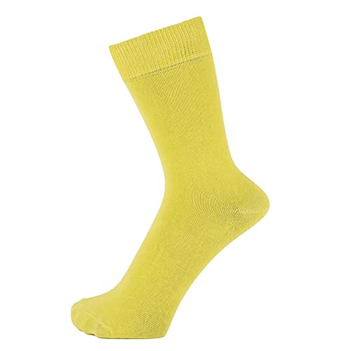 ZAKIRA Elegante Einfarbige Socken aus Feinster Gekämmter Baumwolle für Damen und Herren, 36-40 (EU), Gelbgrün von ZAKIRA