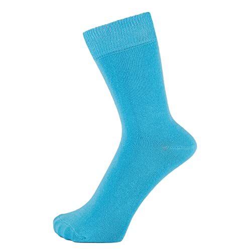 ZAKIRA Elegante Einfarbige Socken aus Feinster Gekämmter Baumwolle für Damen und Herren, 36-40 (EU), Türkis von ZAKIRA