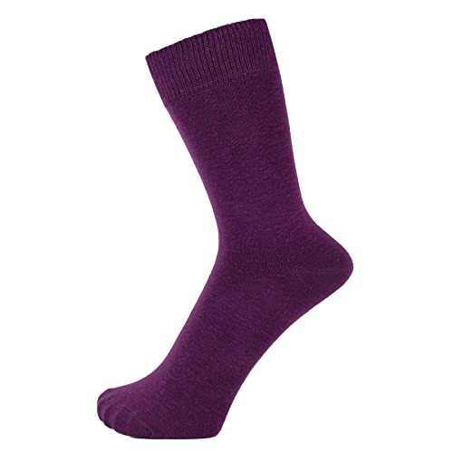 ZAKIRA Elegante Einfarbige Socken aus Feinster Gekämmter Baumwolle für Damen und Herren, 36-40 (EU), Violett von ZAKIRA