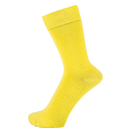 ZAKIRA Elegante Einfarbige Socken aus Feinster Gekämmter Baumwolle für Damen und Herren, 40-46 (EU), Gelb von ZAKIRA