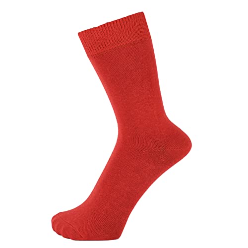 ZAKIRA Elegante Einfarbige Socken aus Feinster Gekämmter Baumwolle für Damen und Herren, 40-46 (EU), Rot von ZAKIRA