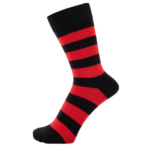 ZAKIRA Elegante Gestreifte Socken aus Feinster Gekämmter Baumwolle für Damen und Herren, 36-40 (EU), Rot/Schwarz von ZAKIRA