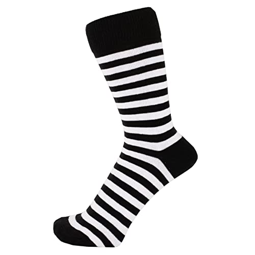 ZAKIRA Elegante Gestreifte Socken aus Feinster Gekämmter Baumwolle für Damen und Herren, 36-40 (EU), Weiß/Schwarz von ZAKIRA