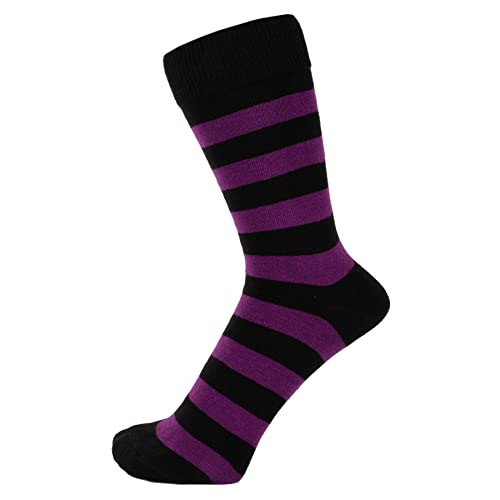 ZAKIRA Elegante Gestreifte Socken aus Feinster Gekämmter Baumwolle für Damen und Herren, 40-46 (EU), Lila/Schwarz von ZAKIRA