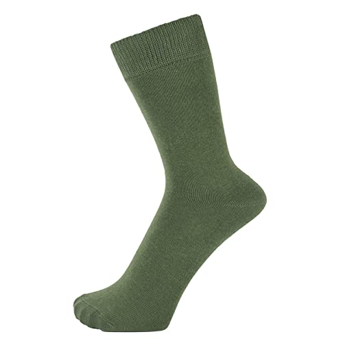 ZAKIRA Elegante Einfarbige Socken aus Feinster Gekämmter Baumwolle für Damen und Herren, 36-40 (EU), Armeegrün von ZAKIRA
