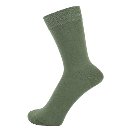 ZAKIRA Elegante Einfarbige Socken aus Feinster Gekämmter Baumwolle für Damen und Herren, 36-40 (EU), Armeegrün von ZAKIRA