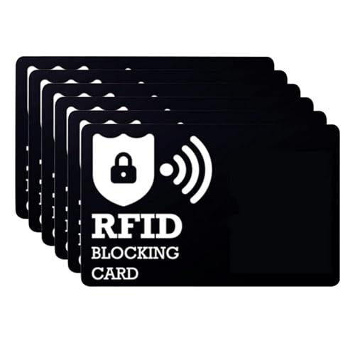 ZALAOR 6 Stück NFC RFID Blocking Card Security: Kreditkartenschutz – kontaktloser RFID-Blocker – ideal für EC-Karten, Ausweise, Reisepass, Brieftaschenschutz, Schwarz , Einheitsgröße, Modern von ZALAOR