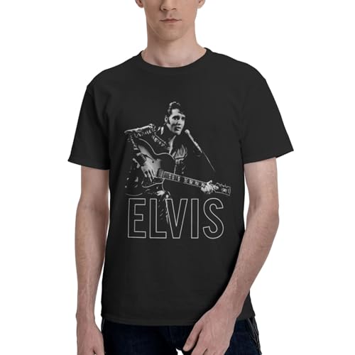 Singer Rock-Presley-T-Shirt für Herren, modisch, Rapper, Grafikdruck, kurzärmelig, Baumwolle, Teenager, Shirt, T-Shirt, Unisex, Streetwear, 14, M von ZALIX