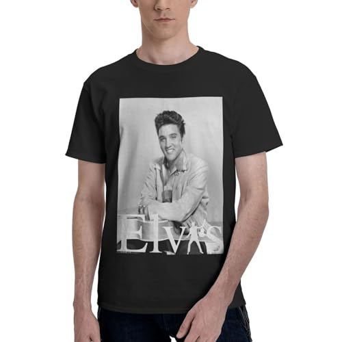 Singer Rock-Presley-T-Shirt für Herren, modisch, Rapper, Grafikdruck, kurzärmelig, Baumwolle, Teenager, Shirt, T-Shirt, Unisex, Streetwear, 2, S von ZALIX