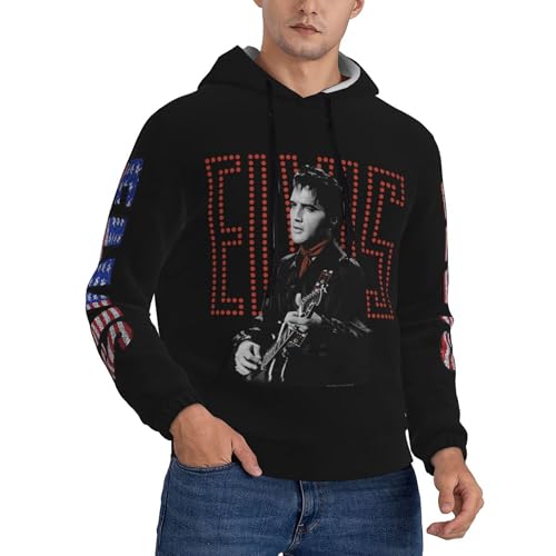 ZALIX Singer Rock-Presley Kapuzenpullover für Herren, Hip-Hop-Kapuzenpullover, modische Grafiken, Kapuzen-Sweatshirt, ästhetischer Langarm-Pullover, 4, XXL von ZALIX