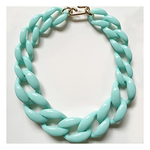 Acryl-Halskette, übertriebene Schlüsselbeinkette, übergroße Halskette, Zubehör, Büroklammer-Glieder-Halskette, mehrfarbig, Kunstharz, klobige Gliederkette, Hip-Hop-Punk-Halskette, Größe S von ZALTAS