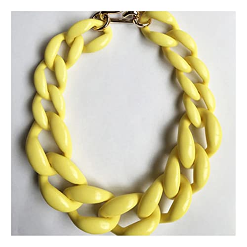 Acryl-Halskette, übertriebene Schlüsselbeinkette, übergroße Halskette, Zubehör, Büroklammer-Glieder-Halskette, mehrfarbig, Kunstharz, klobige Gliederkette, Hip-Hop-Punk-Halskette, V von ZALTAS