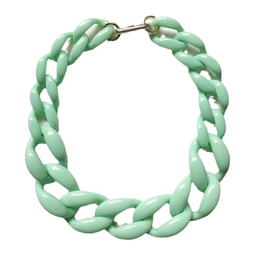 Acryl-Halskette, übertriebene Schlüsselbeinkette, übergroße Halskette, Zubehör, Büroklammer-Glieder-Halskette, mehrfarbig, Kunstharz, klobige Gliederkette, Hip-Hop-Punk-Halskette, X von ZALTAS