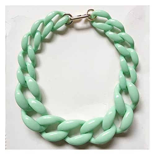 Acryl-Halskette, übertriebene Schlüsselbeinkette, übergroße Halskette, Zubehör, Büroklammer-Glieder-Halskette, mehrfarbig, Kunstharz, klobige Gliederkette, Hip-Hop-Punk-Halskette, X von ZALTAS