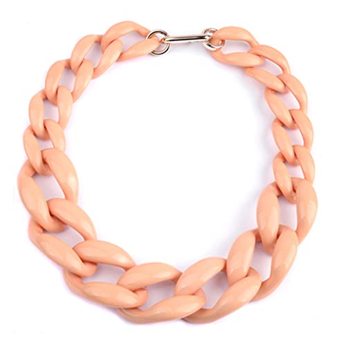 Acryl-Halskette, übertriebene Schlüsselbeinkette, übergroße Halskette, Zubehör, Büroklammer-Glieder-Halskette, mehrfarbig, Kunstharz, klobige Gliederkette, Hip-Hop-Punk-Halskette Z von ZALTAS