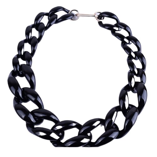 Acryl Halskette übertriebene Schlüsselbeinkette Übergroße Halskette Zubehör Gliederhalskette Harz Bunt Gliederkette Hip Hop Punk Kette D Halskette von ZALTAS
